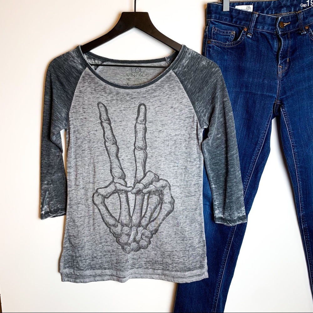 Target LOL Vintage Halloween Skeleton Top Small